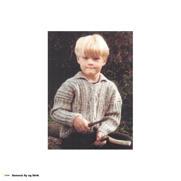 Aran-sweater med ribrmer og krave