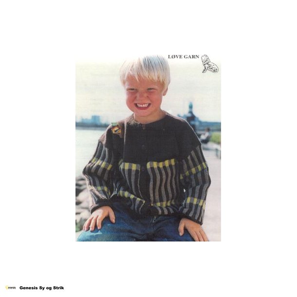 Barnetrje med striber og motiver