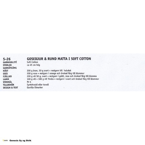 Gosedjur &amp; rund matta i soft Cotton