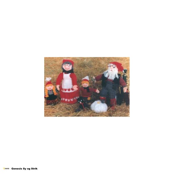 Nissefamilie. Far, mor, dreng og pige