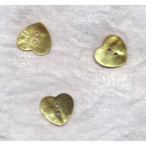 Perlemor hjerte - lys gul