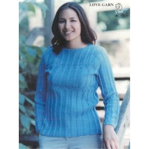 Lang bluse med zig-zag hulmnster