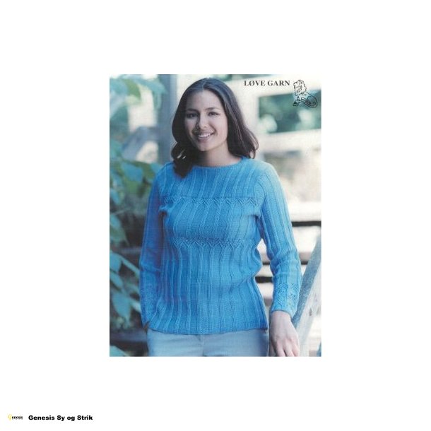 Lang bluse med zig-zag hulmnster