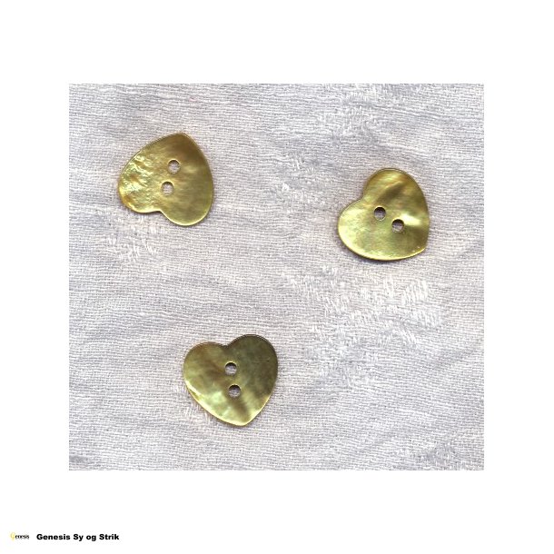 Perlemor hjerte - lys gul