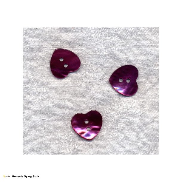 Perlemor hjerte - dyb violet