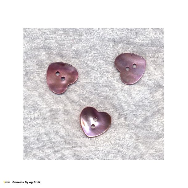 Perlemor hjerte - lyserd