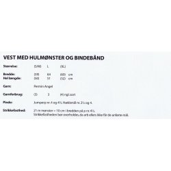 Vest med hulmnster og bindebnd