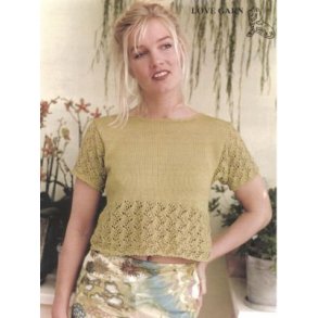 Bluse med hulmnster og perler