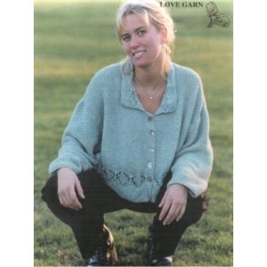 Perlestrikket trje med krave