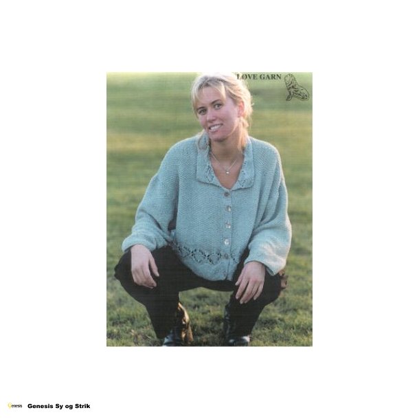 Perlestrikket trje med krave