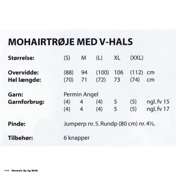 Mohairtrje med V - hals