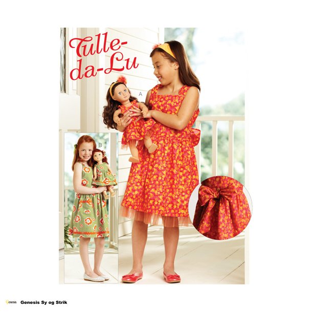 kjole og hrdbnd til piger og deres dukke