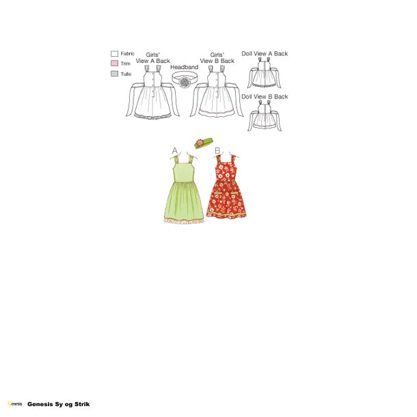 kjole og hrdbnd til piger og deres dukke