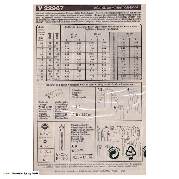 Jakke, nederdel og bukser