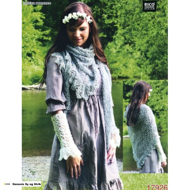 Trekantet sjal og pulsvarmere i hulmnster