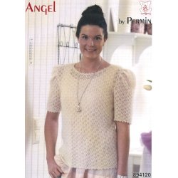 Bluse med hulmnster og lg p rmerne