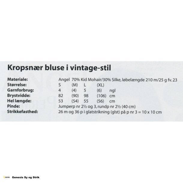 Kropsnr bluse i vintage - stil