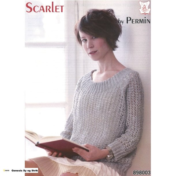 Raglanbluse med hulmnster