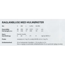 Raglanbluse med hulmnster