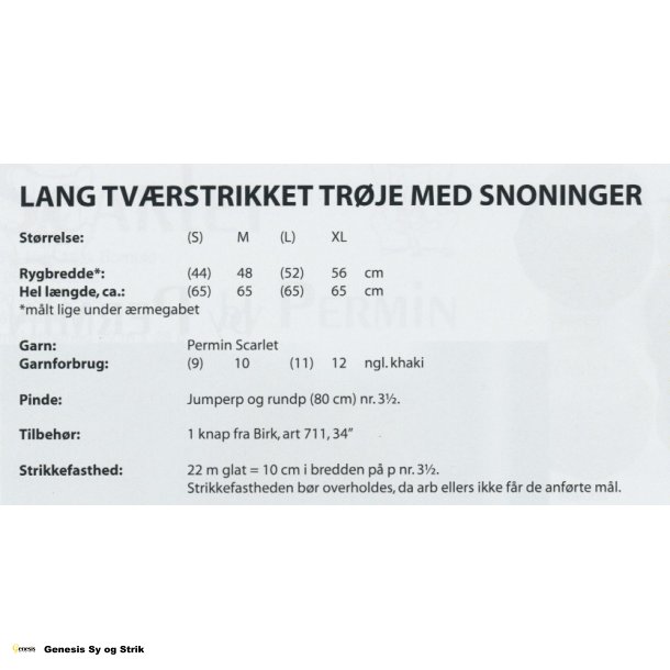 Lang tvrstrikket trje med snoninger