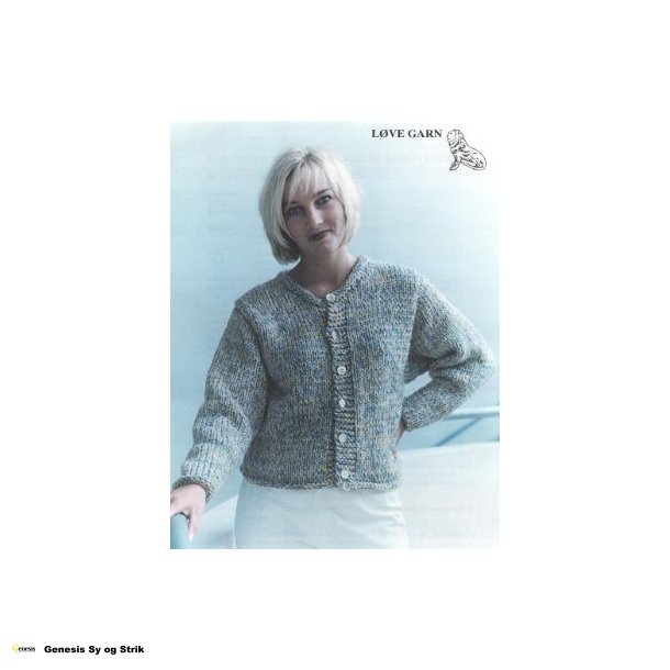 Kort cardigan strikket i 6 forskellige farver