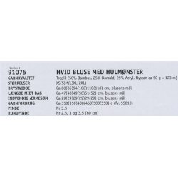 Hvid bluse med hulmnster