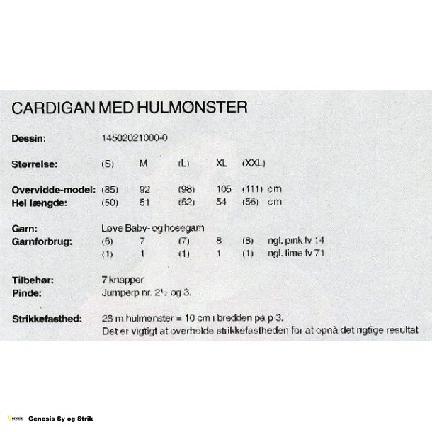 Cardican med hulmnster