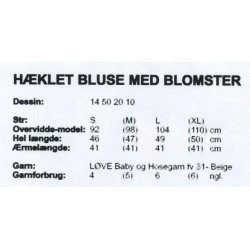 Hklet bluse med blomster