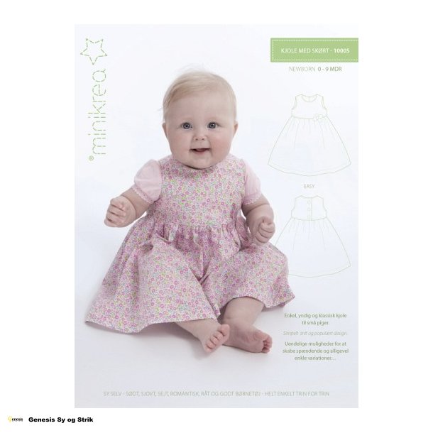 Kjole med skrt - Newborn 0 - 9 mdr.