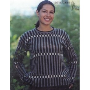 Bluse med striber i beige og sand.