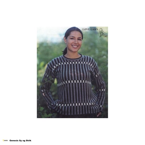 Bluse med striber i beige og sand.