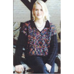 Sweater m ribrmer og krave