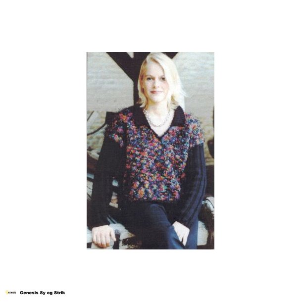 Sweater m ribrmer og krave