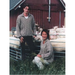 Aran-sweater med ribrmer og krave