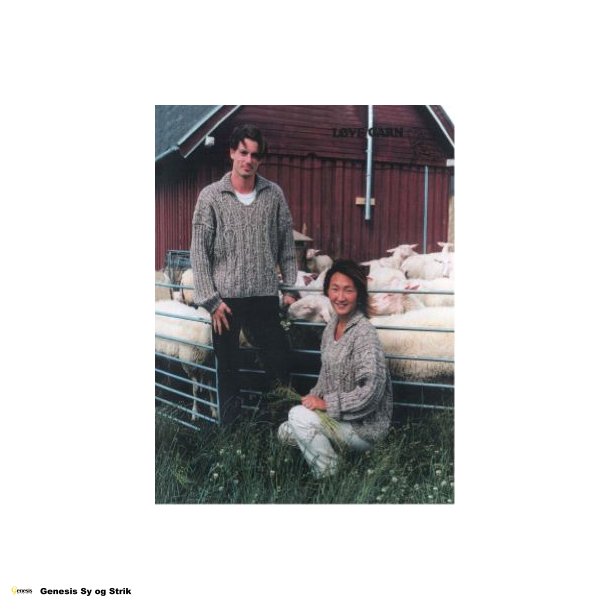 Aran-sweater med ribrmer og krave