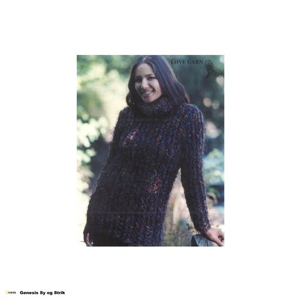 Sweater med hulmnster og rullekrave