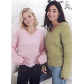 Mohairbluse med V-udskring