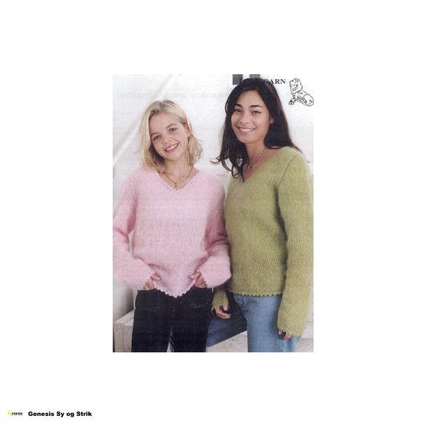 Mohairbluse med V-udskring