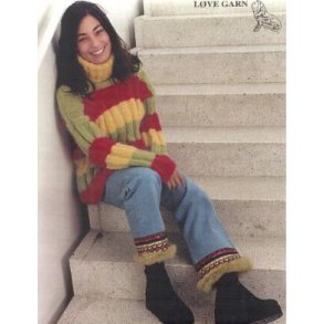 Stribet bluse med rullekrave