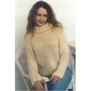 Sweater med raglanrmer og rullekrave