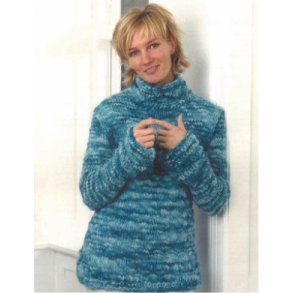 Bluse med trompetrmer og krave