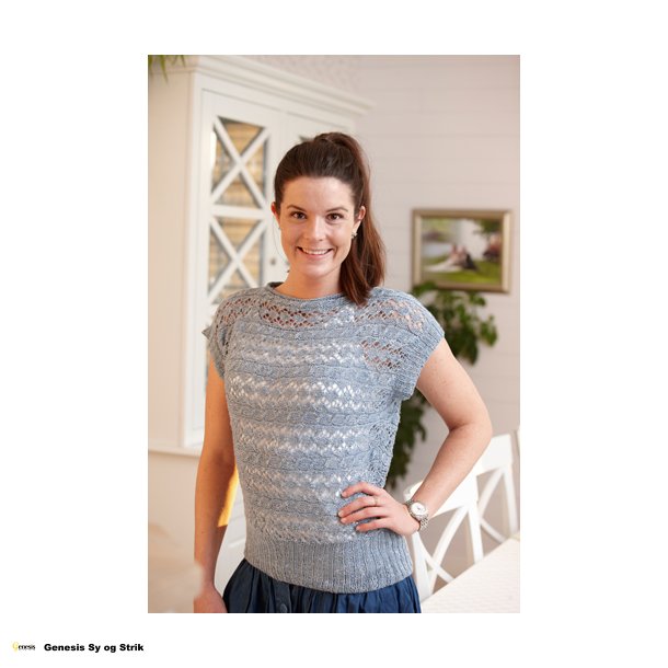 Bluse strikket p tvrs i Scarlet